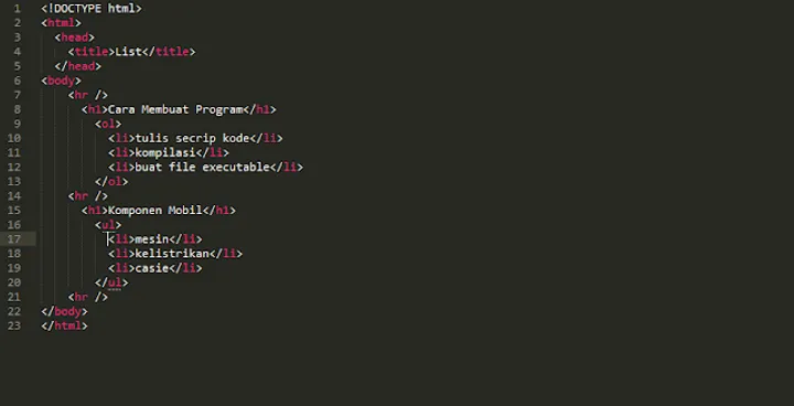 Creating Lists in HTML: Detailed Explanation