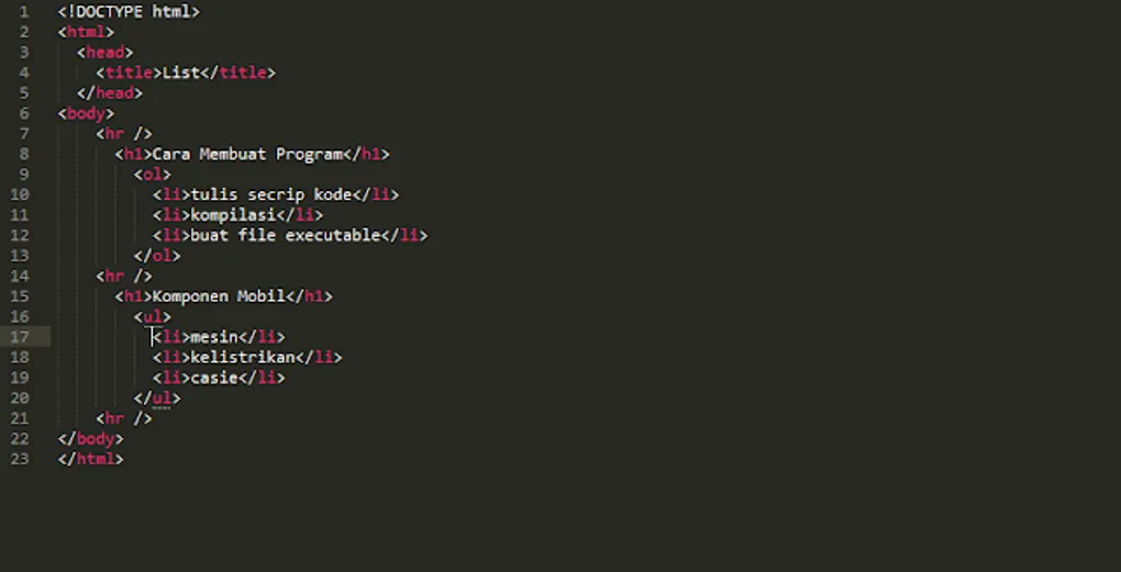 Creating Lists in HTML: Detailed Explanation