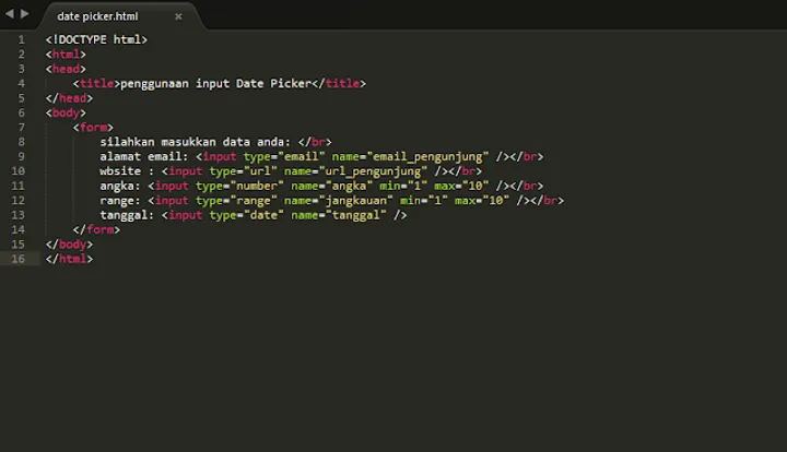 Creating a Date Picker Input Using HTML5