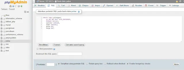 Membuat Database di XAMPP phpmyadmin 6