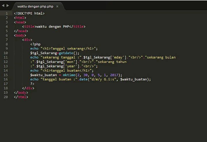 Bekerja Dengan Date and Time Berbasis PHP